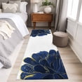 thumbnail image 4 of 2'x6' Rug Runners for Hallways Kitchen, Navy Blue Gold Non Slip Entryway Beside Floor Carpet Runner, Abstract Line Art Troditional Ink Painting Laundry Room Bedroom Throw Rugs Mat for Family Pet, 4 of 8