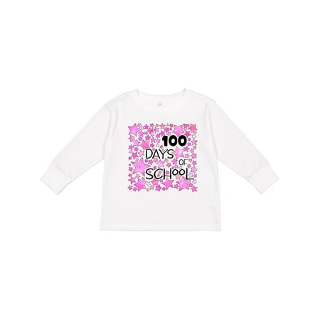 

Inktastic 100 Days of School Stars in Pink Gift Toddler Boy or Toddler Girl Long Sleeve T-Shirt