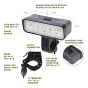 Swiss Tech High Powered Smart Bicycle Light Combo with 2000 Lumen Front Light