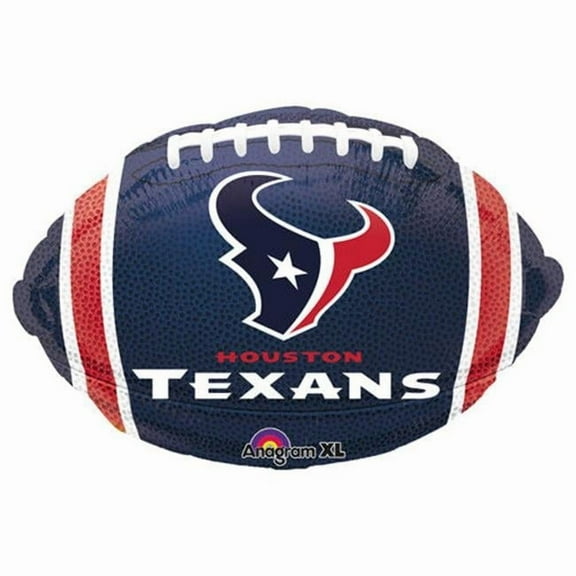Anagram Houston Texans Licensed 21" Football Football Foil Jr Shape Balloon, Navy Red White