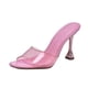thumbnail image 1 of Pantuflas de tacón alto con punta abierta y tacón de cristal transparente bonito informal para mujer Wmkox8yii ytu818, 1 of 4
