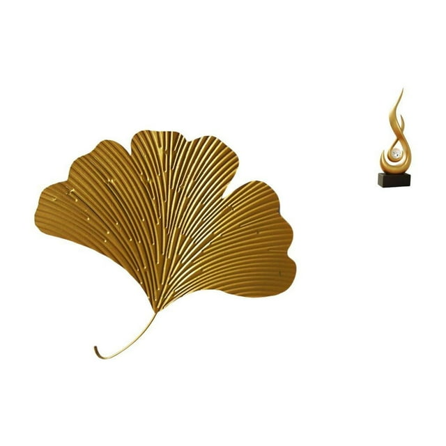 Escultura abstracta de hierro forjado con hojas de ginkgo para decoración de pared, ideal para sala de estar, oficina, hotel, comedor, restaurante,