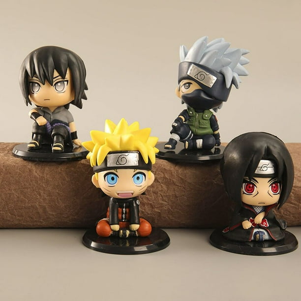 Figuras de acción de Naruto para niños, juguetes coleccionables de Uzumaki, Naruto, Kakashi, Sasuke, Itachi, 4 unidades Fivean Figuras de anime