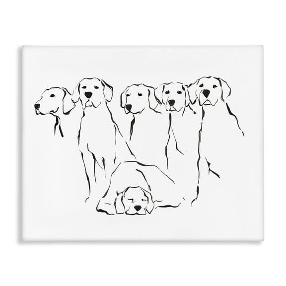 Stupell Industries Modern Minimal Dogs Doodle Canvas Art, 20 x 16, by Ethan Harper