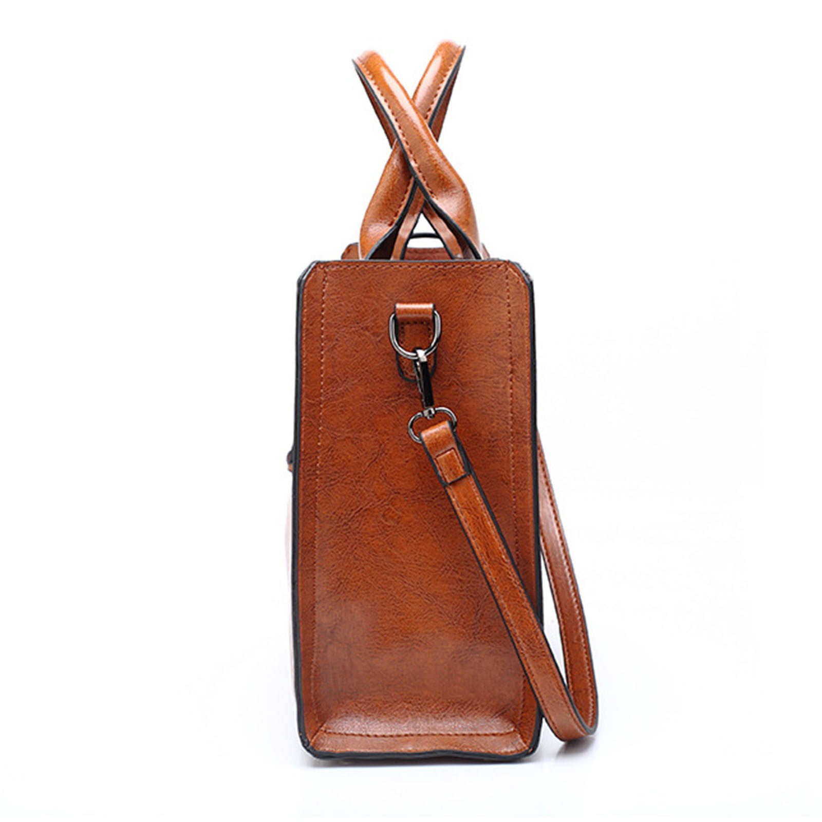 ZTTD Ladies Shoulder Bag Fashion Solid Color Vintage Zipper Large