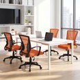 thumbnail image 7 of Vyrox Mid-Back Mesh Office Chair Set of 2, Ergonomic Desk Chair with Lumbar Support, Adjustable Swivel Task Chair for Home Office, Orange, 7 of 7