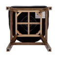 thumbnail image 6 of Swivel Bar Stools Set of 2, Counter Height Bar Stools, Retro Bar Chairs with Rivets and Curved High-Back, Solid Wood Barstools with Footrest for Kitchen Island, Dining Room, Black+PU, 6 of 9
