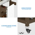thumbnail image 5 of Dextrus Wood Grill Cart with Stainless Steel Table, Outdoor Grill Table with Wheels & Storage, Brown, 5 of 9