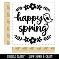 thumbnail image 2 of Happy Spring Bird and Flowers Self-Inking Rubber Stamp Ink Stamper - Red Ink - Large 1-1/2 Inch, 2 of 7