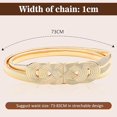 thumbnail image 2 of ZYNERY 2Pcs Gold Belt Chain for Women, Elastic Gold Thin Belt, Metal Chain With Interlock Buckle., 2 of 7