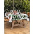 thumbnail image 2 of Outdoor Tablecloth with Umbrella Hole and Zipper, Grey Christmas Rectangle Table Cloth 52x70 Inch Waterproof Tablecloth, Snowman Xmas Trees Snowflake Birds Watercolor Picnic Table Cover for Patio, 2 of 7