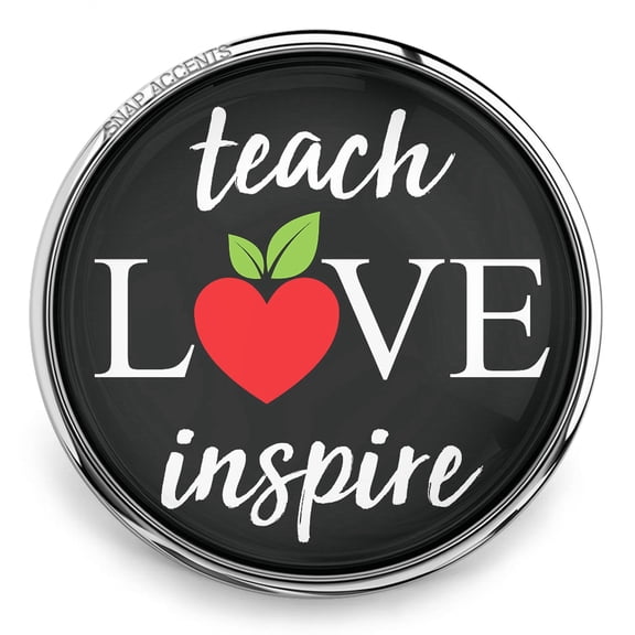 Choose Color | Teach Love Inspire Snap Jewelry Ginger Charm Button, For Interchangeable DIY Customizable Accessories