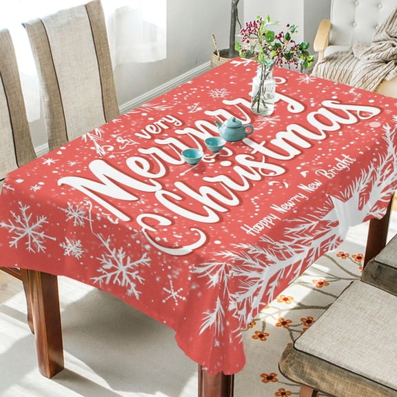 BZSMCE Square Tablecloth Full Pattern Of Snowflake for Christmas Pattern Tableclothes