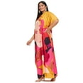 thumbnail image 5 of Oussum Yellow Floral Plus Size Polyester Long Kaftan Dresses for Women, 5 of 8