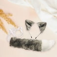 thumbnail image 4 of 2x de gato sintética de felpa y diadema de cola larga gris Sunnimix Cosplay Play traje, 4 of 7