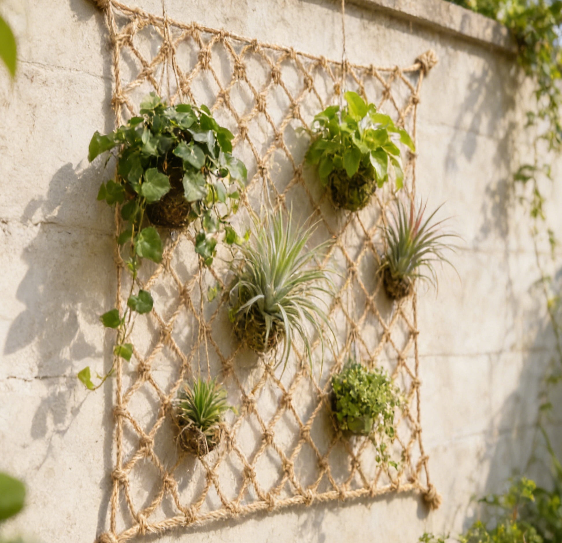 Natural Jute Twine Trellis Netting, Bexikou Heavy Duty Plant Support Net for Outdoor Garden, Climbing Vine Plants Fruits Vegetables, Wall Decoration Garden Net (5.6 x 8 ft / 1.7 x 2.5 m)