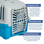 MidWest Homes for Pets 19 inch Spree Travel Pet Carrier for Dog or Cat with Plastic Door, Blue