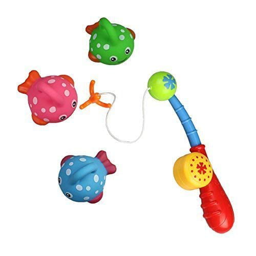 Color Random Fajiabao Bath Toys for Toddlers Colorful Floating Fishing Games with Fish and Fish Rod in Bathtub Pool Shower Kit Bath Time for Baby Children Kids Infants Girls and Boys 