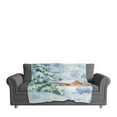 thumbnail image 2 of Creative Products Watercolor Winter Cabin 50 x 60 Coral Fleece Blanket, 2 of 3