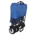 thumbnail image 3 of BLUE OUTDOOR FOLDING WAGON CANOPY GARDEN UTILITY TRAVEL CART LARGE BEACH TIRES, 3 of 4
