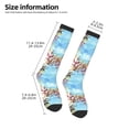 thumbnail image 2 of Honeii Sea and Fish Print Long Socks,Novelty Design Socks Gift for Men and Women,Crew Socks,Calf Socks, 2 of 6