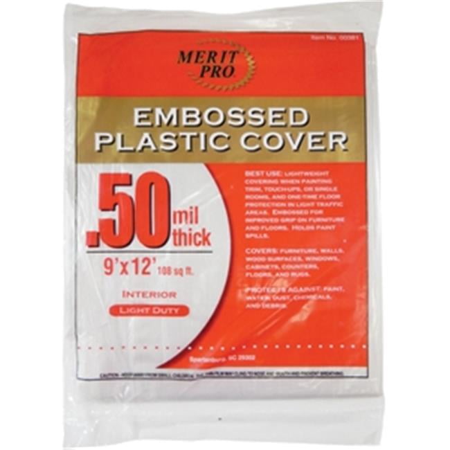 Merit Pro 381 9 x 12 ft. 0.5 mil. Dynamic Embossed Plastic Drop Cloths