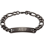 Personalized Planet Black Stainless Steel Men's Deja Vu ID Bracelet with CZ