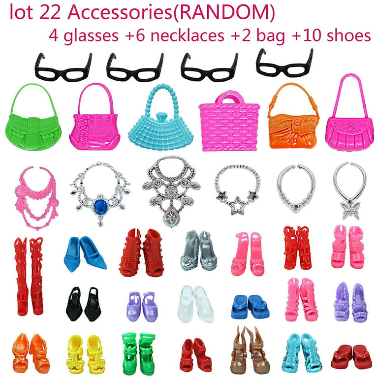 Avando 20PCS Doll Accessories, 10x Mix Cute Dresses 10x Shoes