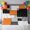Orange, variant on Orange Grey Black Geometric Backdrop for Photoshoot,Photography Photo Studio Background Wall Backdrop,Modern Abstract Art Back Drop Banner Panel for Portraits Wedding Party Live Streaming Decor 7x5Ft