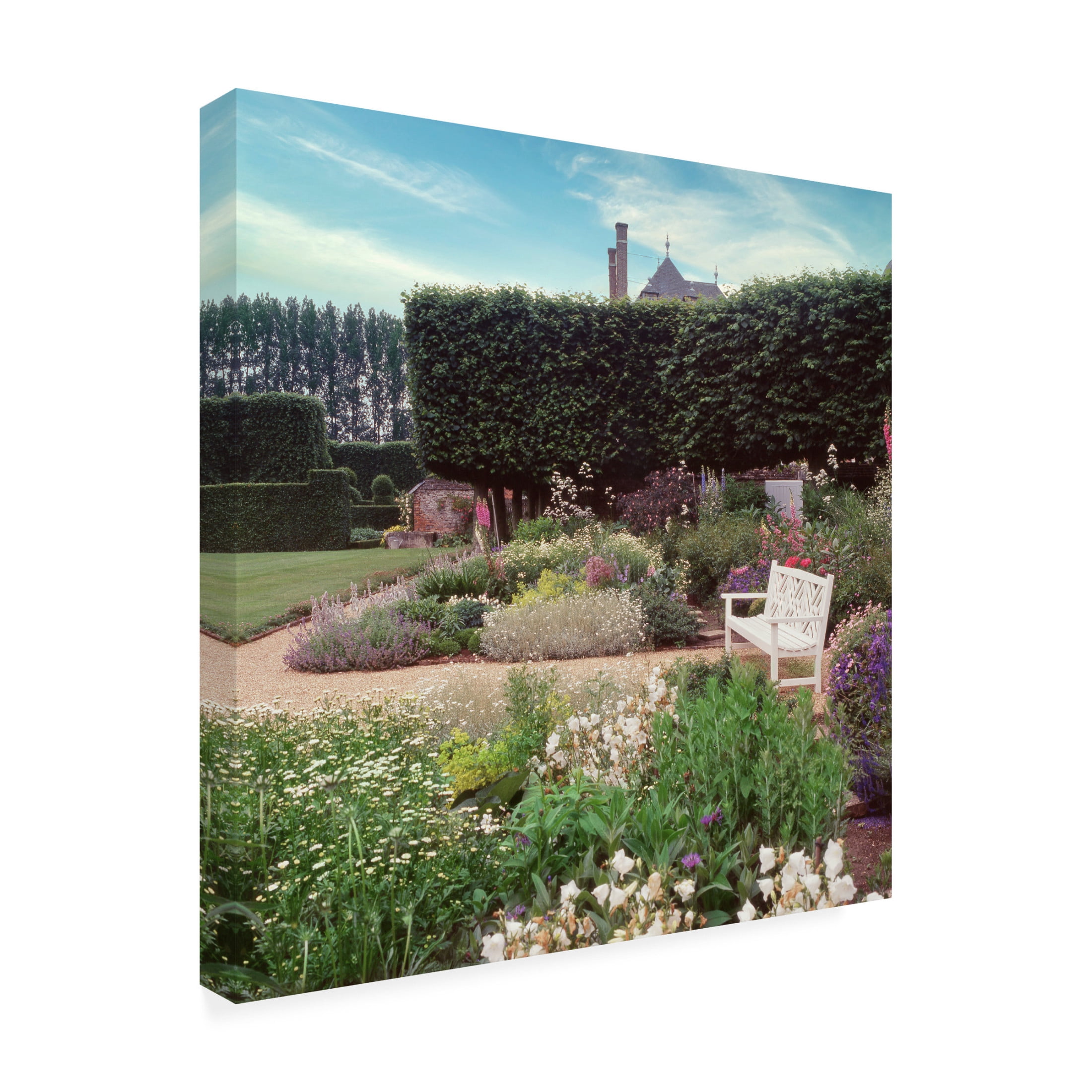 Canvas Wall Art - Alan Blaustein 'French Jardin No. 27' Wall Art for Living Room, Bedroom, or Office Décor by Trademark Fine Art - 35 x 35 Inches