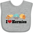 thumbnail image 3 of Inktastic I Heart Hermit Crabs Boys or Girls Baby Bib, 3 of 4
