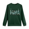 thumbnail image 5 of Sexlip Womens Long Sleeve Sweatshirt MAMA Letter Print Design Soft Fabric Relaxed Silhouette for Daily Lounge Green L, 5 of 6