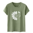 thumbnail image 4 of Xdegoge T Shirts for Women Graphic Under 10 Short Sleeve Crewneck Shirts Floral Summer Casual Tops Tunic Loose Fit Tees Soft Comfy Blouses Women My Recent Orders Placed, 4 of 5