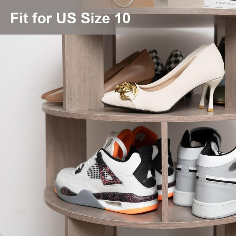 Rotating 8 Tier Shoe Rack Tower, 32 Pair Closet Organizer