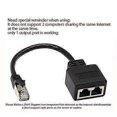 thumbnail image 1 of Network Splitter Adapter Cable, 1 RJ45 Connector to 2 RJ45 Outlets Network Y-Splitter Cable for Category 5e Ethernet, Category 6 Ethernet. (1 pc), 1 of 4
