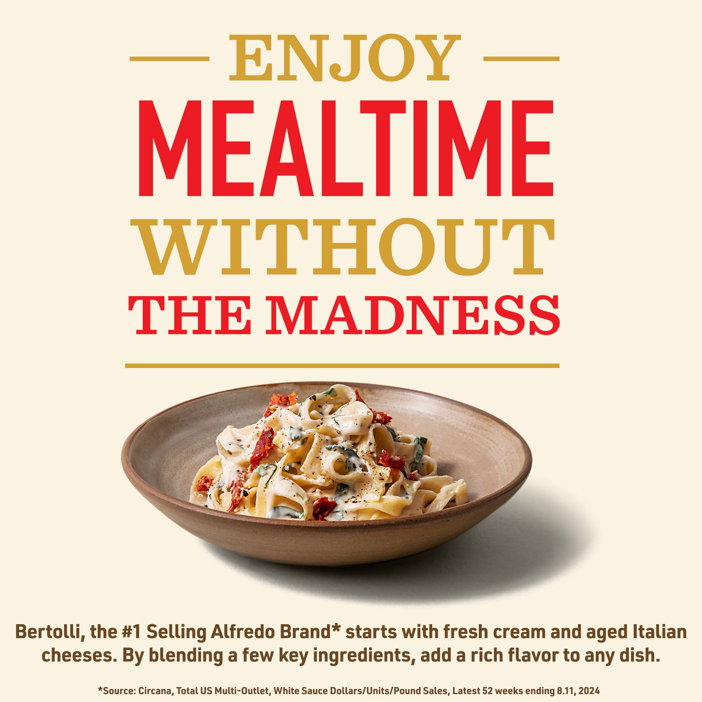 (2 pack) Bertolli Mushroom Alfredo Sauce with Portobello Mushrooms, 15 oz
