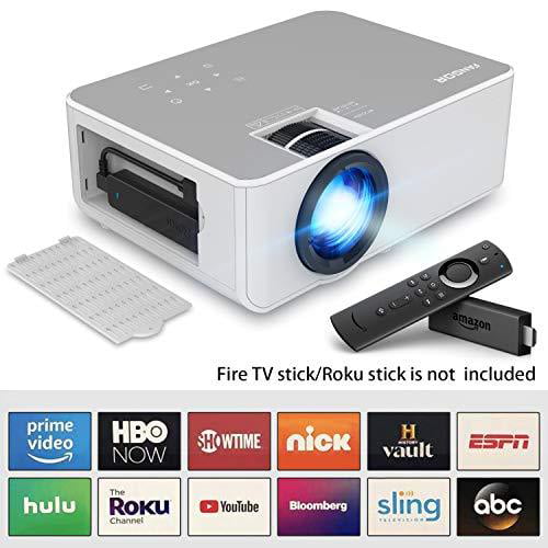 WiFi Projector Bluetooth 8400mAh Battery Compatible with iPhone Laptop FANGOR 1080P Outdoor Movie Projector with Sync Smartphone Screen via WiFi/USB Cable Rechargeable Portable Home Projector