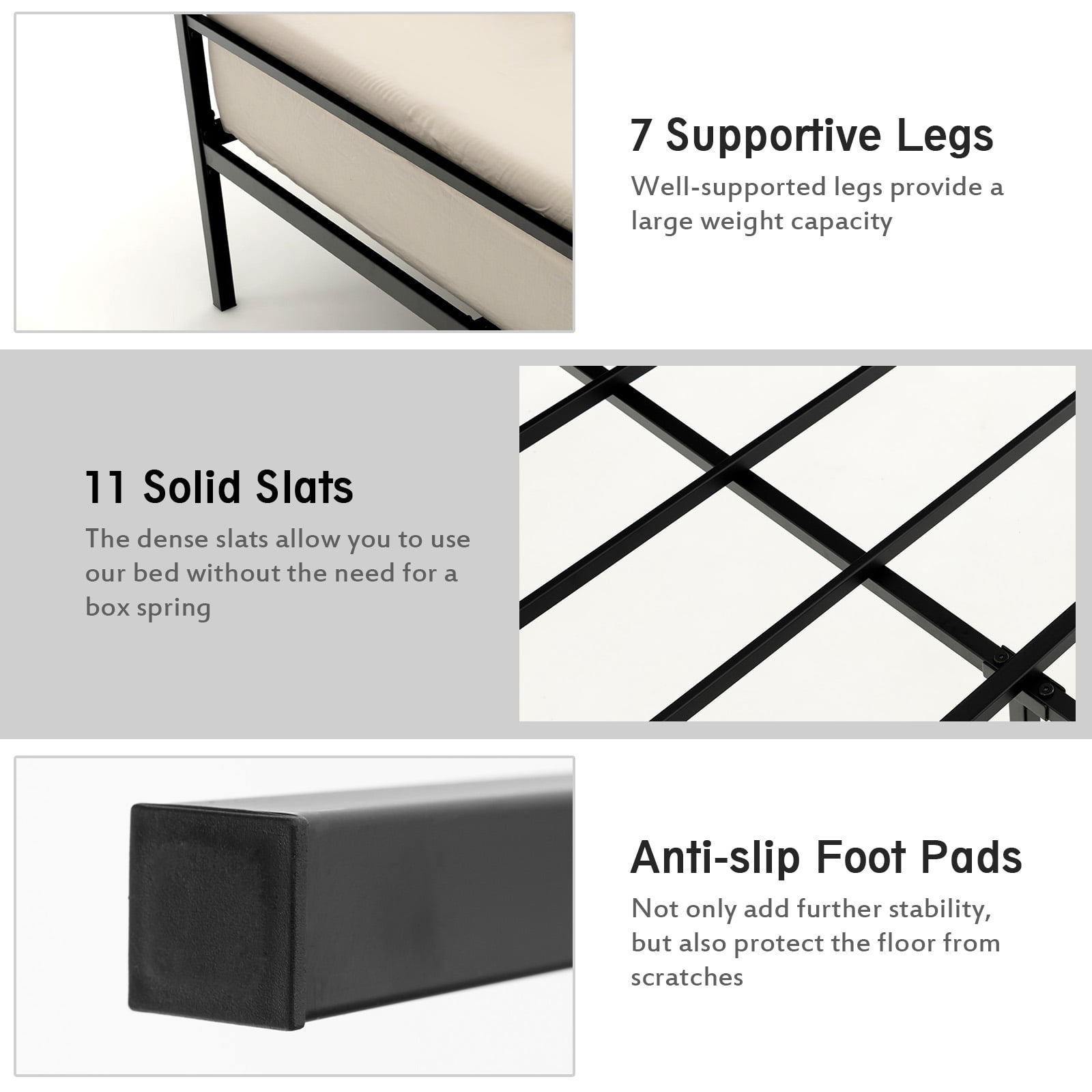 Giantex Metal Canopy Bed Frame, 4 Poster Canopied Platform Bed Frame, Mattress Foundation, No Box Spring Needed, Easy Assembly, Twin Size