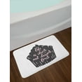 thumbnail image 2 of Eat Dessert First Bath Mat, Cursive Typography on Cupcake Silhouette with Dots, Plush Bathroom Decor Mat with Non Slip Backing, 29.5" X 17.5", Charcoal Grey and Rose, by Ambesonne, 2 of 2