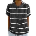 thumbnail image 2 of YHAJDS Short Sleeve Sweater for Women Collar Style Loose Fit Casual Print Shirt, 2 of 5