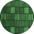 thumbnail image 1 of Ahgly Company Indoor Round Checkered Emerald Green Modern Area Rugs, 7' Round, 1 of 4
