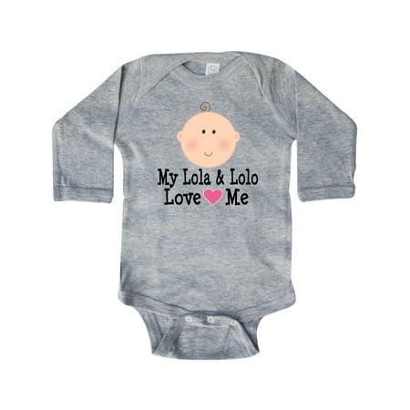 

Inktastic My Lola and Lolo Love Me Gift Baby Girl Long Sleeve Bodysuit