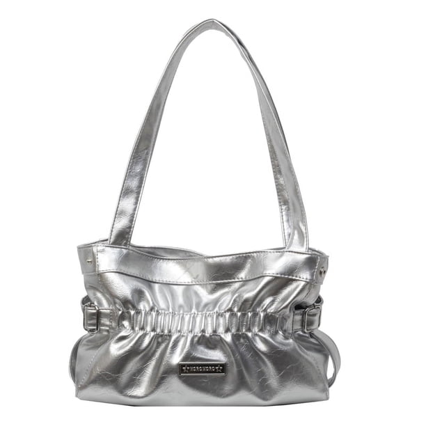 Bolso Mano Casual Fruncido Mujer PU Gran Capacidad para Viajes Al Aire Libre
