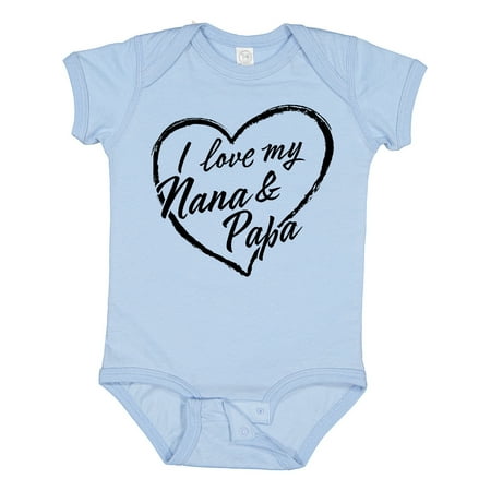 

Inktastic I Love My Nana and Papa in Black Chalk Heart Gift Baby Boy or Baby Girl Bodysuit
