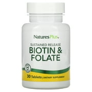 Nature's Plus Sustained Release Biotin & Folate, 30 Tablets