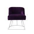 thumbnail image 3 of Posh Inspired Home Vinsa Velvet Vanity Stool with Curved Backrest in Purple, 3 of 8