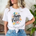 thumbnail image 2 of cllios T-Shirts Joyeuses Pâques Femmes T-Shirt Œuf de Pâques Mignon Lettre Graphique T-Shirts Décontractés Manches Courtes T-Shirts Printemps Été 2025 Col Rond Hauts de Vacances, 2 of 6