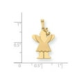thumbnail image 2 of 14k Yellow Gold Solid Engravable Girl with Bow on Right Charm, 2 of 2