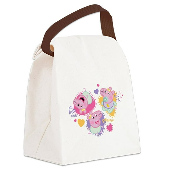 CafePress - Peppa Pig: Happy Baby - Canvas Lunch Bag with Strap Handle