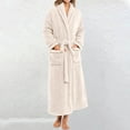 thumbnail image 2 of Plus Size Robes for Women Fuzzy House Coat Oversized Kimono Women's Sleepwear Spa Womens Bathrobe White, 2 of 9